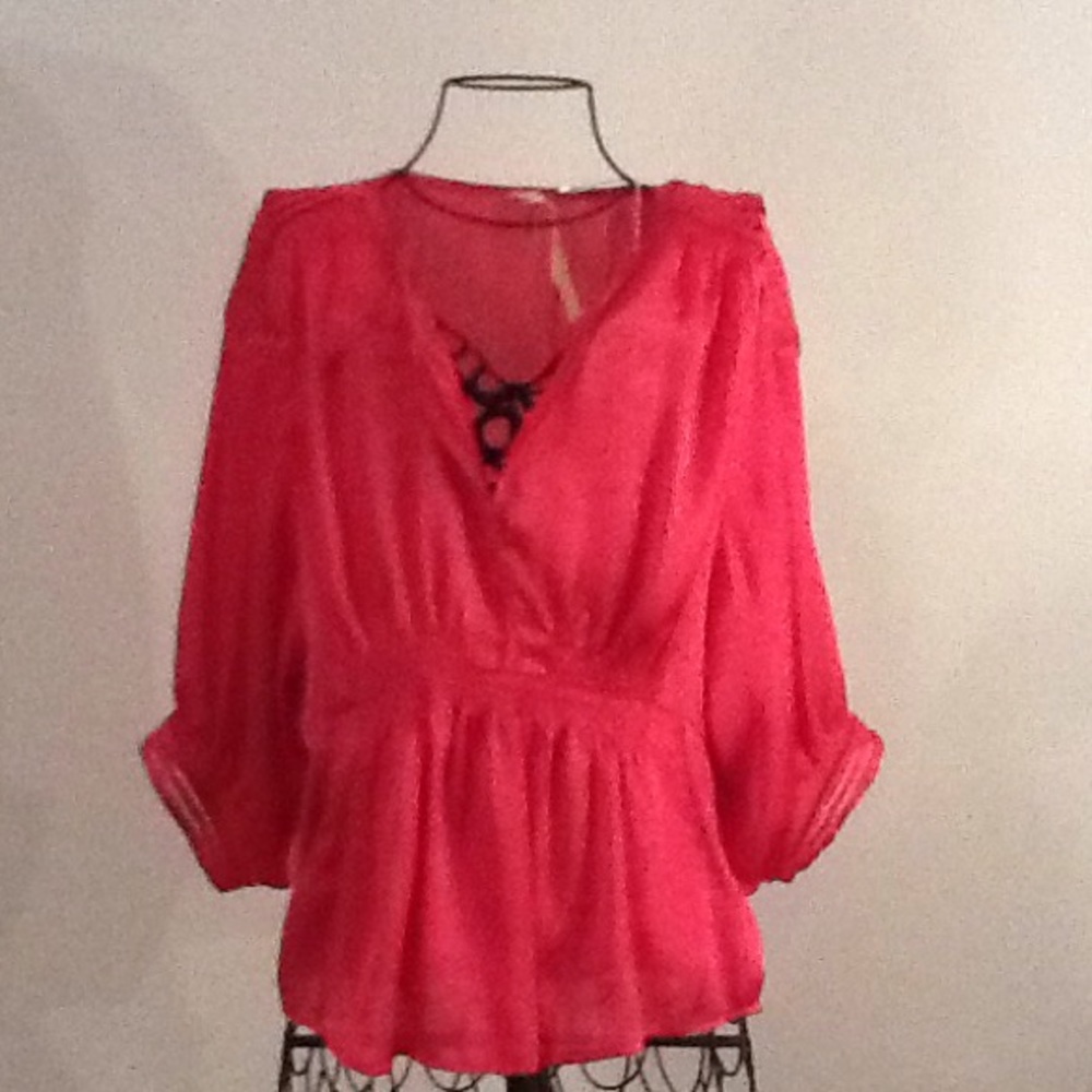 Renee C Blouse Hot Pink
